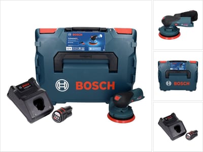 Bosch GEX 12V-125 Professionele snoerloze excenterschuurmachine 12 V 125 mm borstelloos + 1x accu 3.0 Ah + lader + L-Boxx