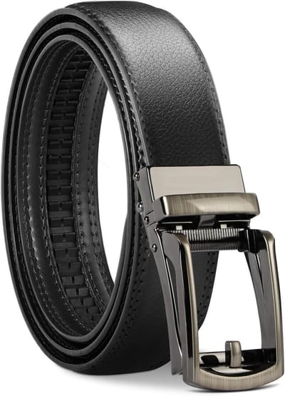 Verstelbare leren riem voor heren, automatische ratelriem, 35 mm breed, geschikt voor kostuumbroeken en casual outfits