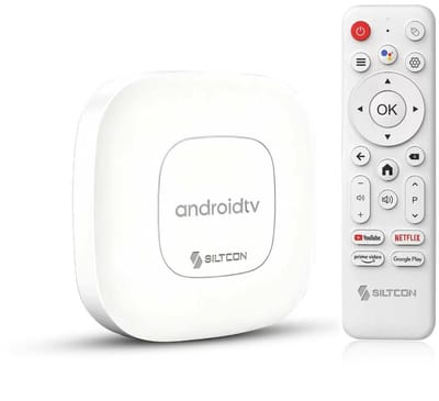 Siltcon® Android TV Box 4K & 8K HDR – Streaming Box - 2.4 & 5 GHz WiFi & Bluetooth – 16GB – Geschikt voor Google TV Streamer & Assistant– Upgrade elke TV naar SmartTV - Geschikt voor 3000+ apps! - Wit