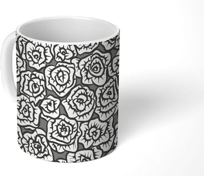 Mok - Koffiemok - Meiden - Rozen - Patronen - Girl - Kids - Kinderen - Kindje - Mokken - 350 ML - Beker - Koffiemokken - Theemok