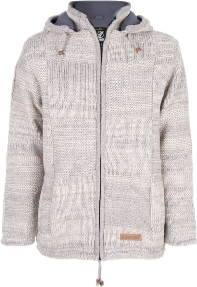 Gebreid Wollen Heren/Uni Vest van Schapenwol met Polyester Fleece voering en afneembare capuchon - SHAKALOHA - M Buster ZH 3XL