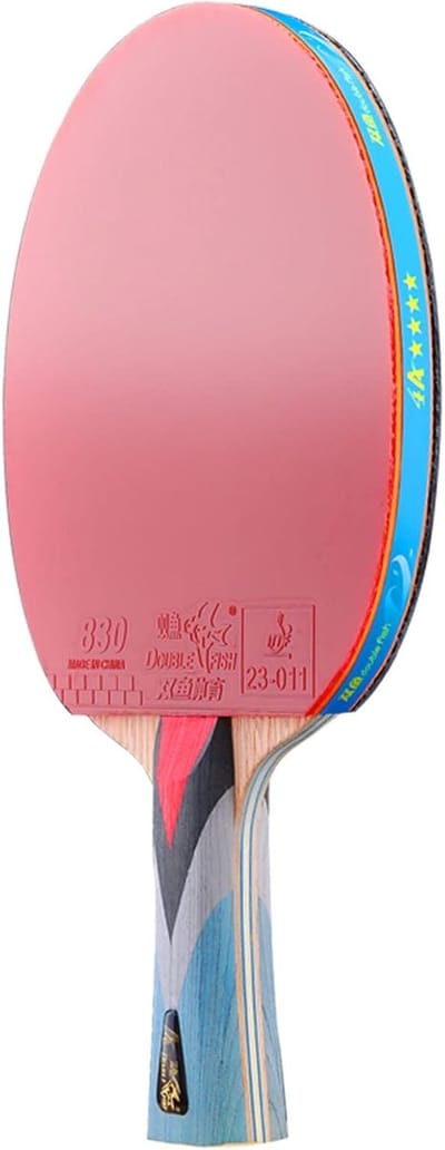 Tafeltennis Racket - Pingpong Batje - Competitie Training - 7 Laags Puur Hout - Standaard Maat - Rood Zwart
