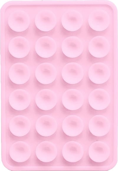Patchy® telefoonsticker - Stick On Me Square - Light Pink - Selfiesticker TikTok - Dubbelzijdige Zuignap telefoon sticker - Sticky sticker - Octobuddy Popsocket - Telefoonhouder - Vierkant - Licht Roze