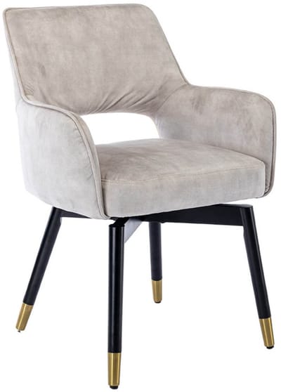 Tower Living Lenno Armstoel - fabric Adore 11 Beige (draaibaar)