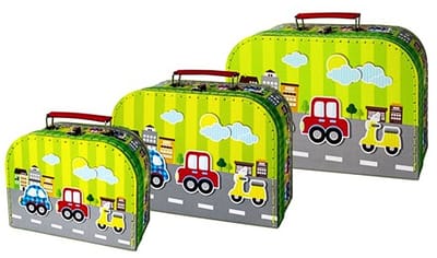 Simply for Kids 3-delige Kofferset Voertuigen