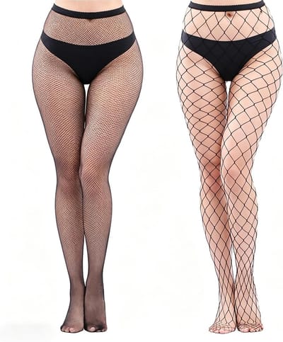 2 paar zwarte netkousen voor dames, elastische en sexy kousen voor kostuum, carnaval en feestgebruik