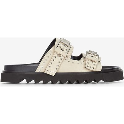 IRO Paris Bolum Suede Sandals Beige Studs Maat: 40 | Sandalen Outlet | Dames | Zwart