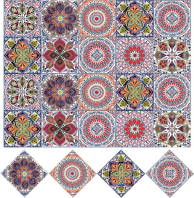Set van 20 Retro Tegel Stickers voor DIY, Mosaïektegel Stickers voor Meubels, Makkelijk Schoon te Maken en Decoratief