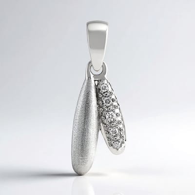 Cavill - Zilveren Hanger - 925 Sterling Zilver Gerhodineerd - I1 G Ronde Briljant Diamant 0,034 ct - Pave Diamant Sieraden - Luxe Dames Cadeau