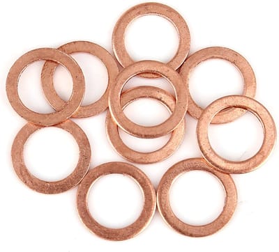 10 Stuks Koperen Schijven 14mm Binnen Diameter en 20mm Buiten Diameter met 1.5mm O-ring voor Verzegeling