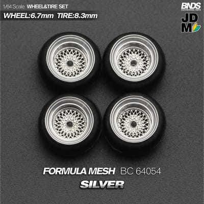 Bnds 1/64 Metalen Model Wielnaven Rubberen Band Legering Ontwerp Velgen Gemodificeerde Onderdelen Jdm Vip Stijl Voor Modelauto's Voertuig 1:64 4-delige set black