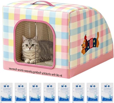 Verkoelend Kattenhuis - Draagbaar Kattenbed - Zomerse Koelte - Ijs Packs Koeling - 30x12x12 cm - Pup