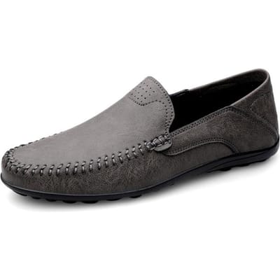 Heren Leren Schoenen Casual Loafers Heren Mocassins Zwart Herenschoenen Heren 38 grijs