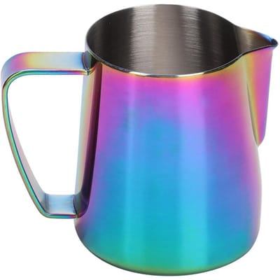 Pichet à mousse de lait en acier inoxydable Titanize de 350 ml, pichet à café pour Latte Art, coloré multicolore