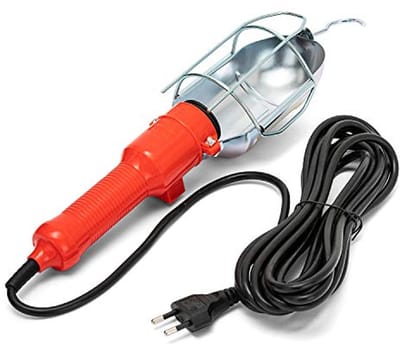 Workshop werklamp met 5 meter PVC-kabel en metalen kooi