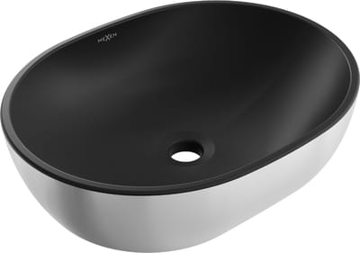 Mexen Viki opbouwwastafel 48 x 35 cm, zwart mat/zilver - 21054874