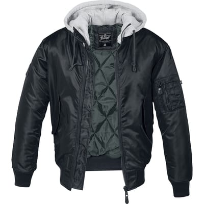 Brandit - Rockabilly Bomberjack - MA1 Sweathood - S tot 4XL - voor Mannen - zwart-grijs