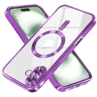 Hoesje Geschikt voor: iPhone 16 Magsafe Compatible - Paars - Back Cover met ingebouwde camera glas bescherming