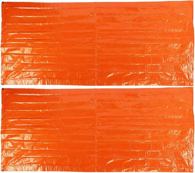 Nood Slaapzak - Overlevingszak Bivakzak - Buiten Kamperen - Waterdicht Vochtwerend - 2 Stuks 91x213cm - Fel Oranje