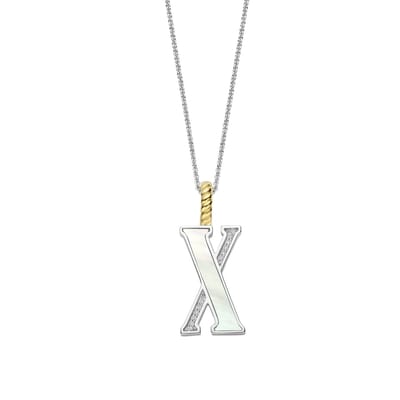 TI SENTO Dames Hanger - 925 zilver - Letter X - Parelmoer - 6840MW_X