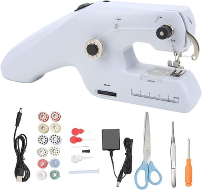 Handnaaimachine - Draagbare Naaimachine - Kleine Reparaties - Dubbele Draad Systeem - Compact Formaat - One Color