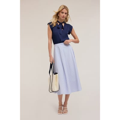 Motivi Striped Cotton Midi Skirt Light Blue Taglia: 40 | Minigonne Outlet | Donna | Blu