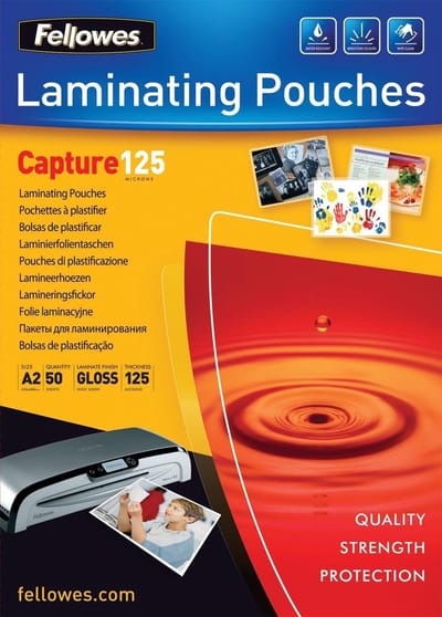 Fellowes - 50-pack - glossy - A2 - lamination pouches
