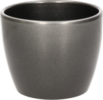 Floran Bloempot/plantenpot Boule - zilver - keramiek - 10 x 12 cm