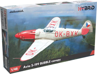 Eduard Modelbouwpakket Vliegtuigen - 948012 Avia S-199 Bubble Canopy - Hybrid Brassin Edition - Tsjechische Propellervliegtuig Plastic - 1:48 - Modelbouw