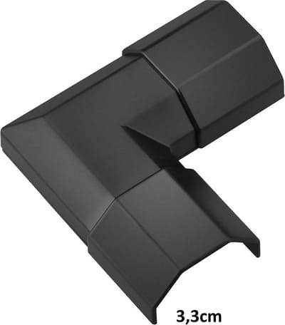 Goobay kunststof hoekstuk voor kabelgoot 3,3 cm / zwart