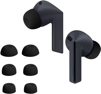kwmobile 6x cover voor in-ear oortjes geschikt voor Samsung Galaxy Buds 3 FE - Vervangende oordopjes van siliconen in zwart - 3 maten