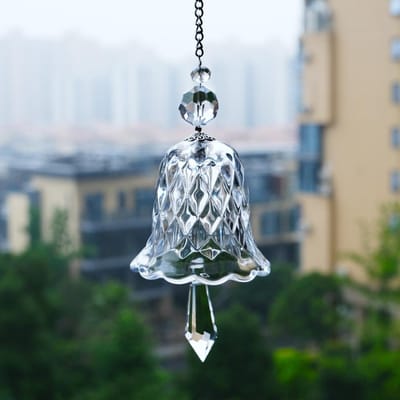 Carillons éoliens en cristal Cloche en verre à suspendre Attrape-soleil Décoration de Noël Cadeau d'anniversaire Cloches en cristal pour souvenir de mariage