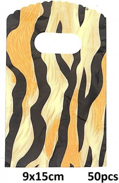 50 stuks Plastic tasjes Tijgerprint 9x15cm