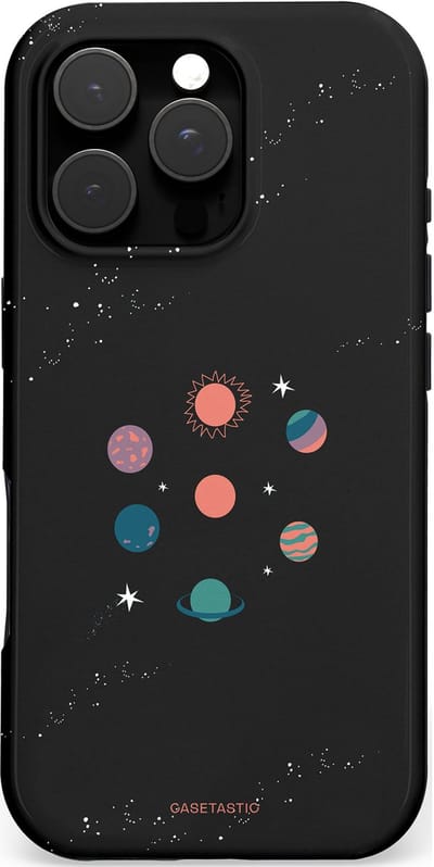 Casetastic hoesje geschikt voor Apple iPhone 16 Pro - MagSafe - Dubbellaagse bescherming - Universum familie - Fashion Case - Zwart