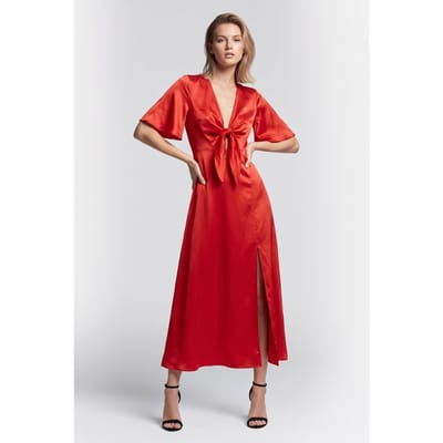 & Other Stories Pa Marcella Dress Red Maat: 34 | Midi Jurken Outlet | Dames | Rood