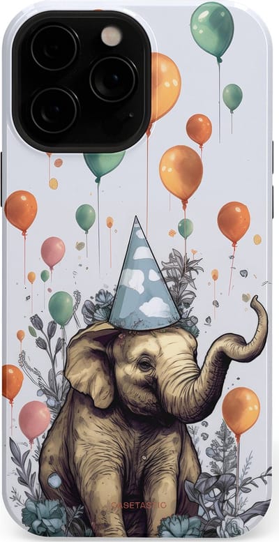 Casetastic Hoesje Geschikt voor Apple iPhone 13 Pro Magsafe - Stijlvolle Beschermende Duo-layer Case - Olifant Verjaardag
