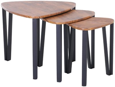 uJOY Bijzettafels - Set van 3 nesttafels - Veelzijdig inzetbaar - Modern design - Ruimtebesparend ontwerp - Compact en praktisch