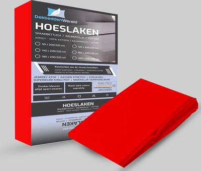 Dekbeddenwereld Jersey Stretch Hoeslaken - Extra Stretch Jersey Hoeslaken voor Matrassen – Premium Zacht, Ademend en Duurzaam met Elastiek Rondom voor een Veilige, Kreukvrije Pasvorm en Dagelijks Slaapcomfort - rood - 160 cm x 200 cm