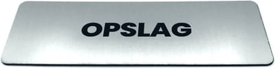 Deurbordje met tekst Opslag - Formaat 150 x 50 mm x 1,6 mm - Incl. plakstrip | Geborstelde RVS-look toplaag | Gratis Verzending | Decoporta
