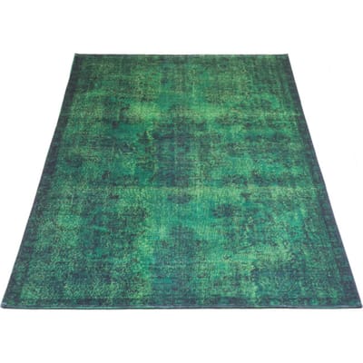 Vloerkleed Yves Groen 200 x 290 cm - Laagpolig Synthetisch Vloerkleed – Vintage / Klassiek Medaillon
