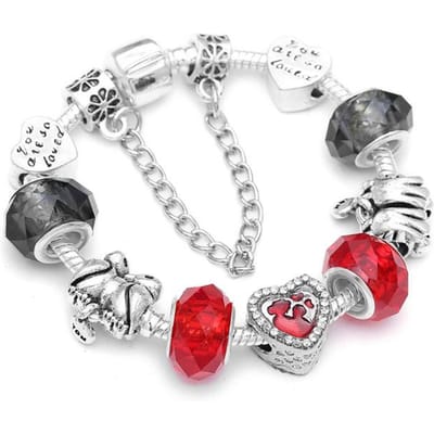 Leuke Cartoon Charm Armbanden Met Emaille Muizen Kralen Past Europese Originele Armband Voor Kinderen 19cm gray