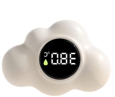 Badthermometer Digitaal - Watermeter Drijvend - Badwater Controleren - Kleurgecodeerde Weergave - 13 cm Lengte - Crèmekleurig