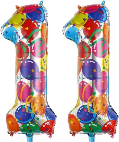 Grote Kleurrijke Folieballon Cijfer 11 voor Verjaardag 101 cm