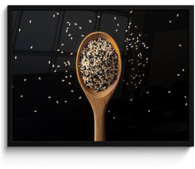 Poster in lijst - Fotolijst 70x50 cm - Posters - Sesam - Lepel - Zwart - Posterlijst zwart - Decoratie - Wanddecoratie woonkamer - Muurdecoratie slaapkamer