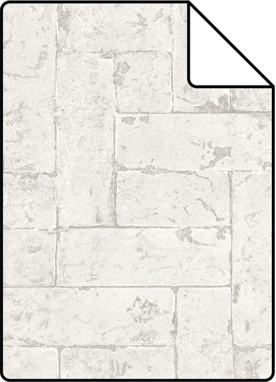 Proefstaal Origin Wallcoverings behang bakstenen gebroken wit - 26,5 x 21 cm - 347567-S