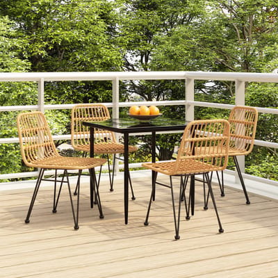 vidaXL - 5-delige - Tuinset - poly - rattan