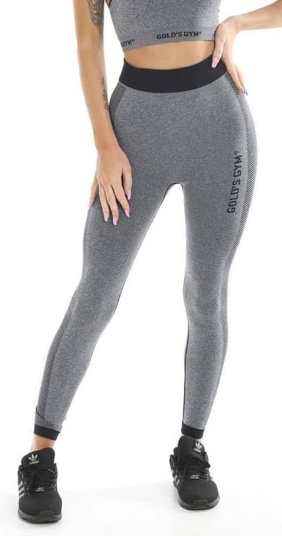 Gold's Gym Ladies Seamless Leggings - Grey Marl/Black - M/L