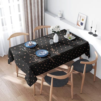 Moderne Polka Dot Tafelkleed: Perfect voor Feesten - Dit stijlvolle tafelkleed heeft een chique stippenpatroon in opvallend zwart 100*140cm gray