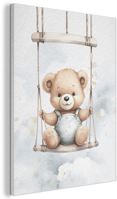 Akoestisch wandpaneel 30x40 cm - Vilt schilderij Beer - Baby - Dier - Kinderen - Akoestische panelen - Geluidsdempende wanddecoratie - Geluidsisolatie woonkamer - Muurdecoratie geluidspanelen