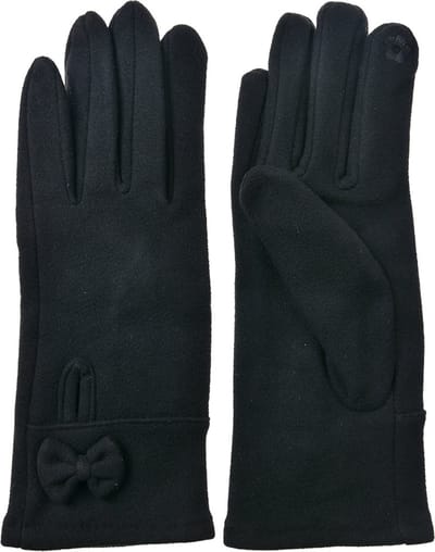 Clayre & Eef Handschoenen Winter 9x23 cm Zwart Polyester